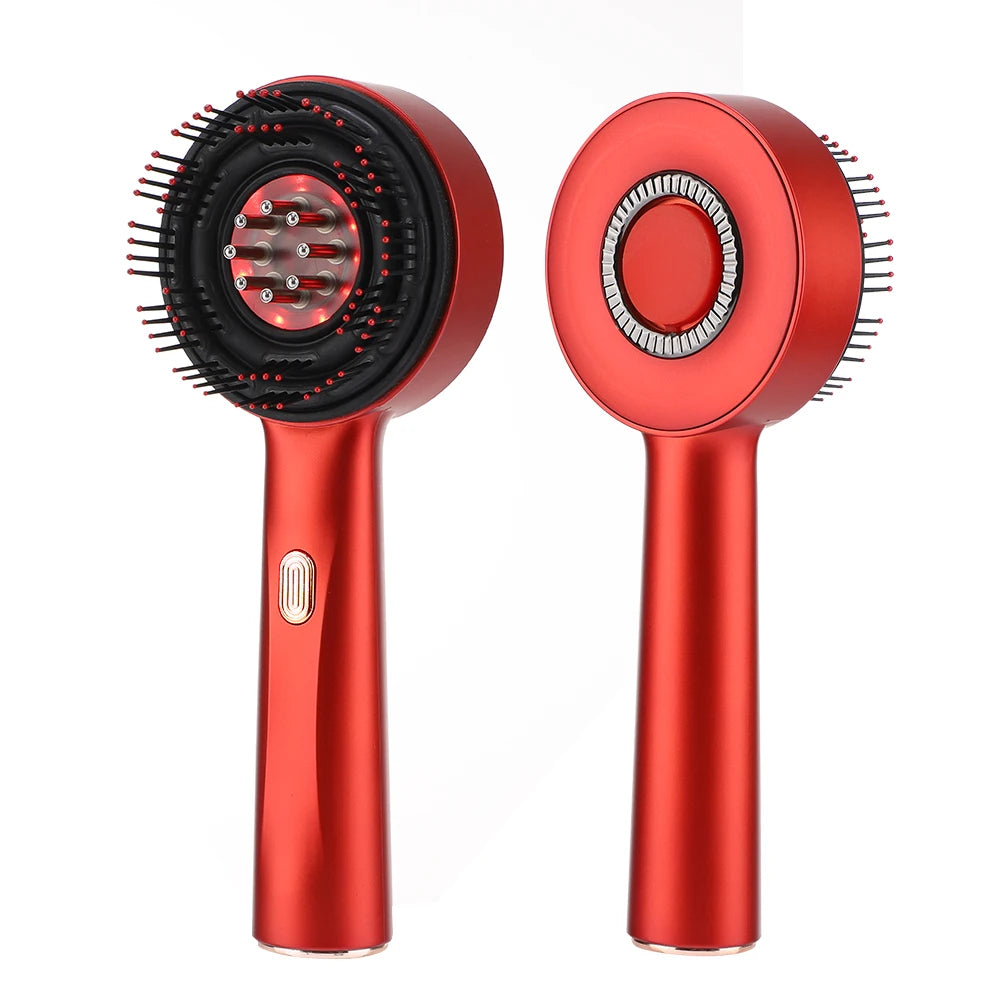 EMS Electric Massage Comb Vibration Red Light Therapy Hair Growth Massage Scalp Brush anti Hair Loss Liquid Oil Applicator