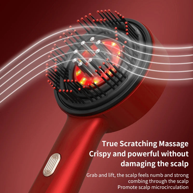 EMS Electric Massage Comb Vibration Red Light Therapy Hair Growth Massage Scalp Brush anti Hair Loss Liquid Oil Applicator